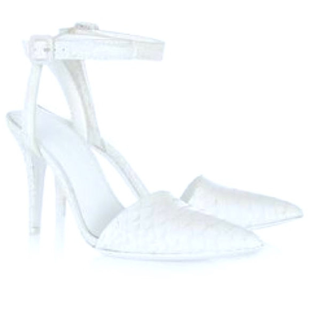 ALEXANDER WANG Snakeskin Lovisa Ankle Strap Pumps